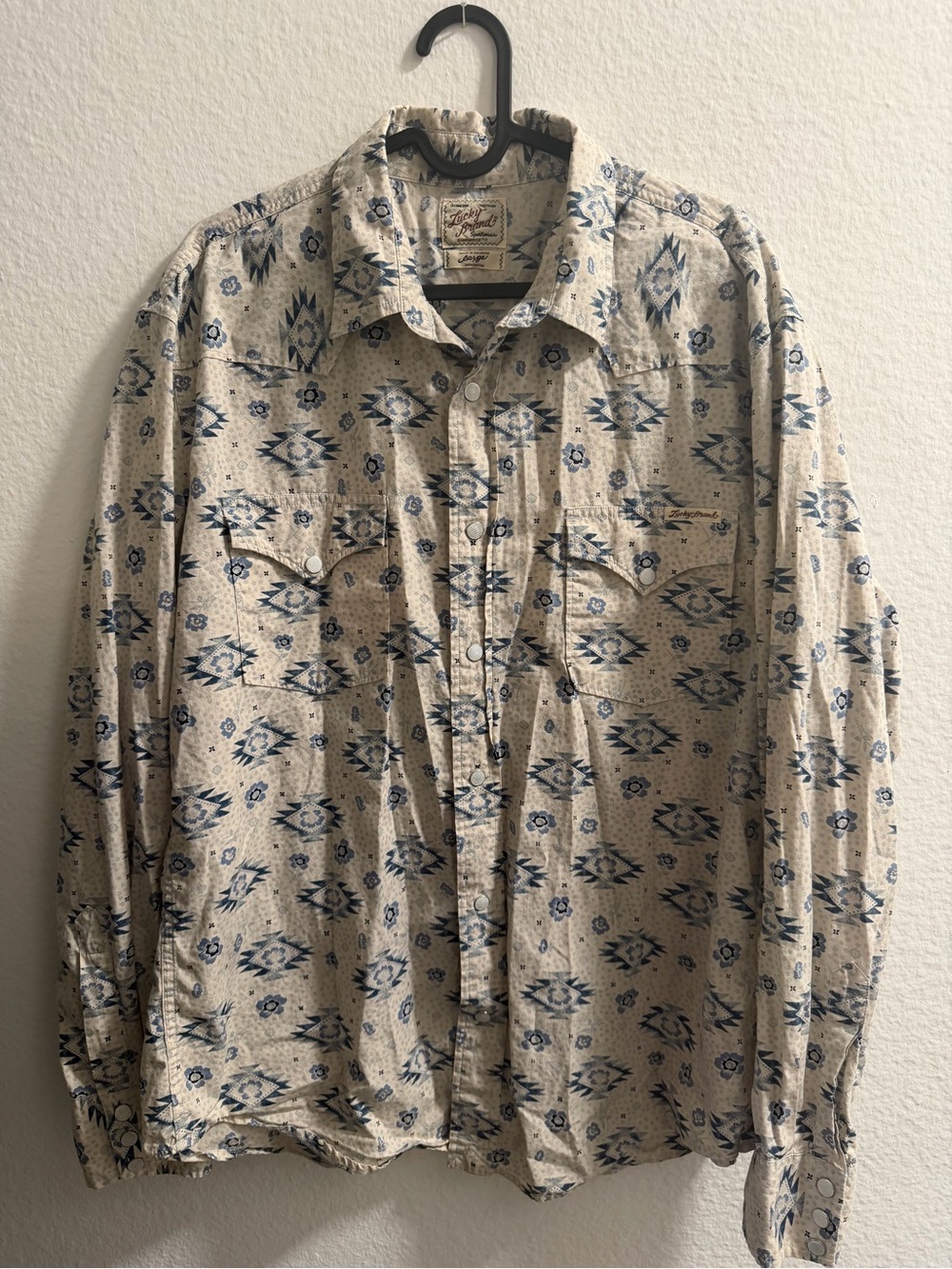 Luck Brand Distinctive Western Sportswear Men's Long-Sleeve Pearl Snap Shirt
